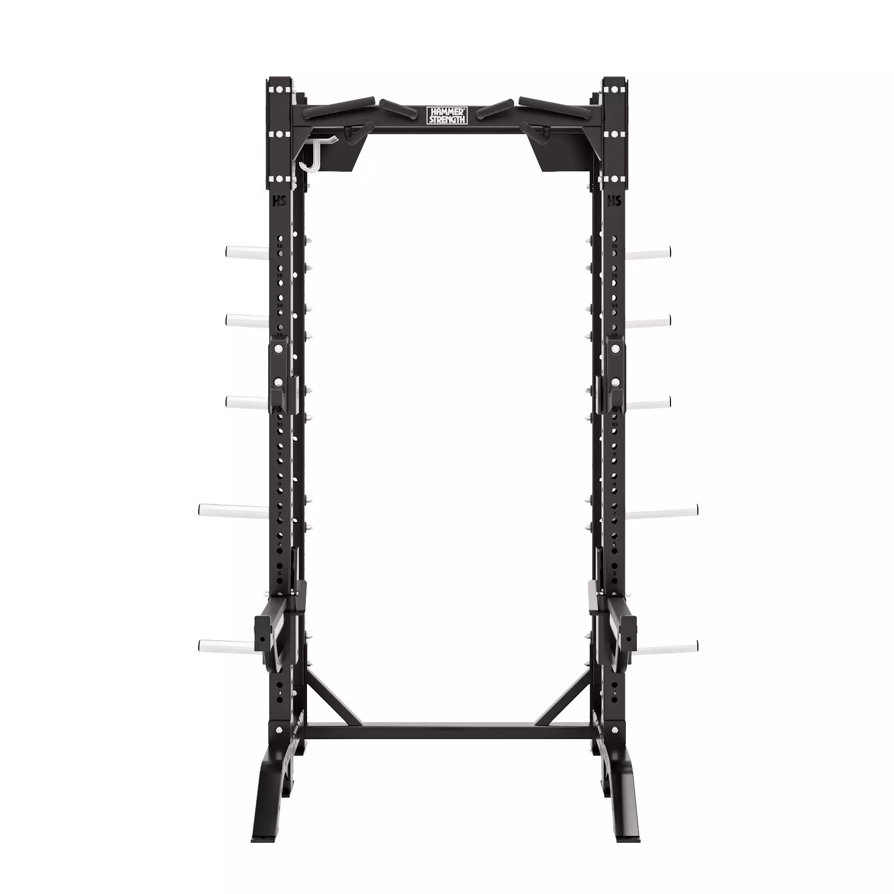 HD Elite iD Half Rack + Discos Hammer Strength – Life Fitness